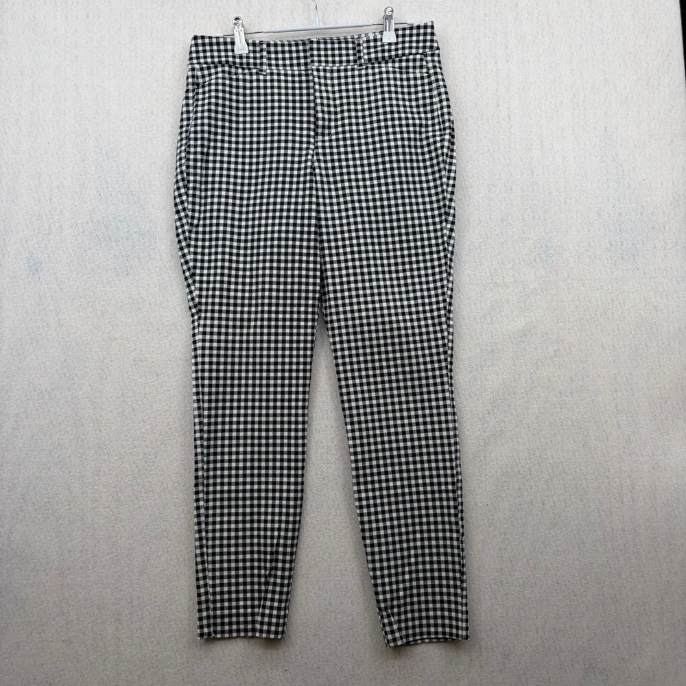 Old Navy Pixie High Rise Gingham Ankle Pants Black White Check Size 4
